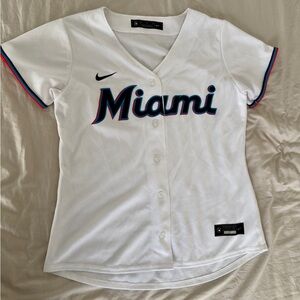 Miami Marlins White Baseball Jersey - Size M